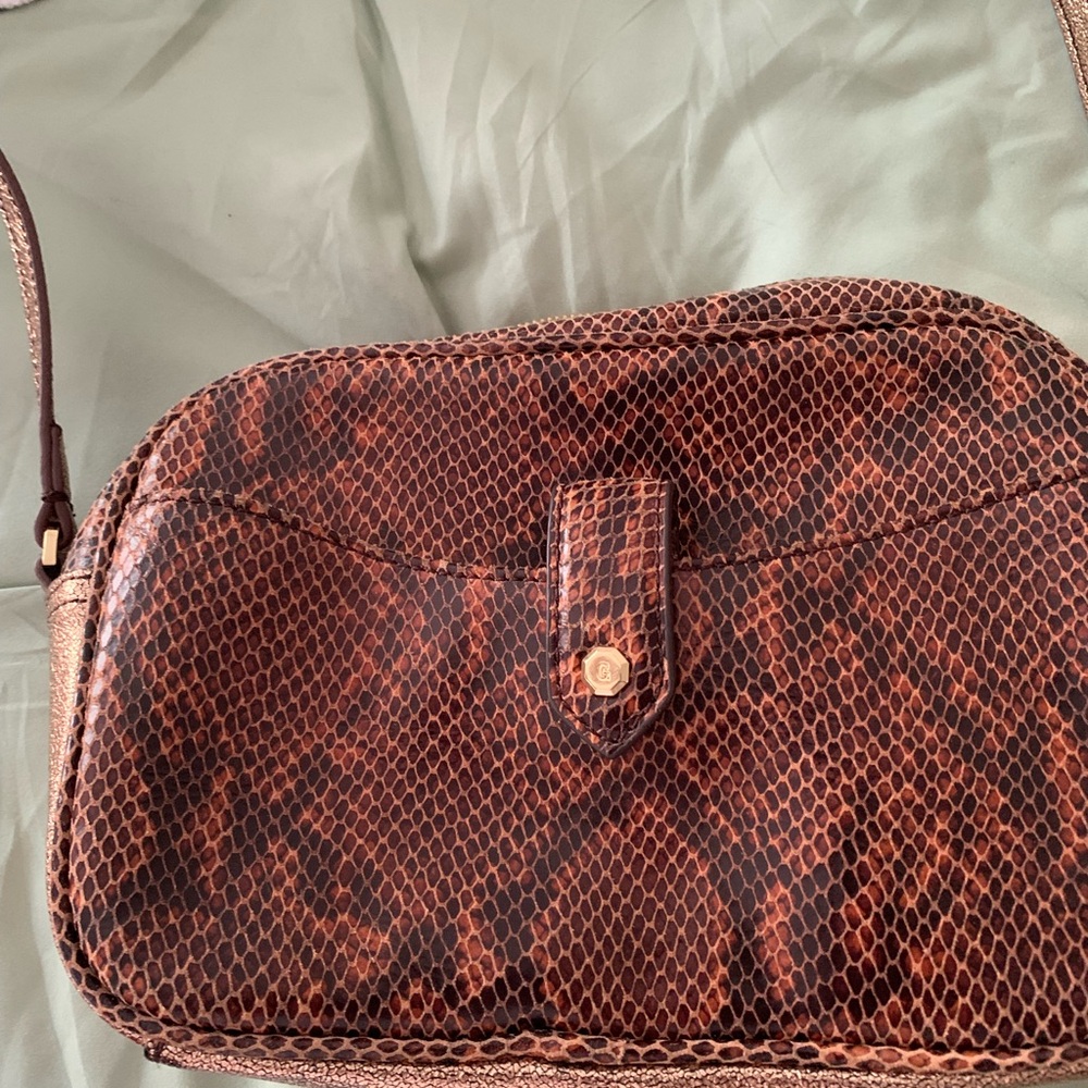 G.I.L.I. Brown Snakeskin Crossbody Bag